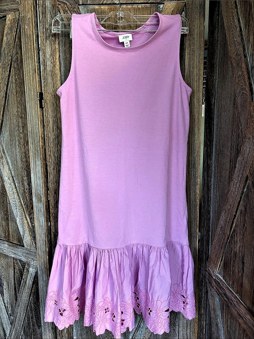 J.Crew Cotton Embroidered Mini Dress Pink XXS Like New